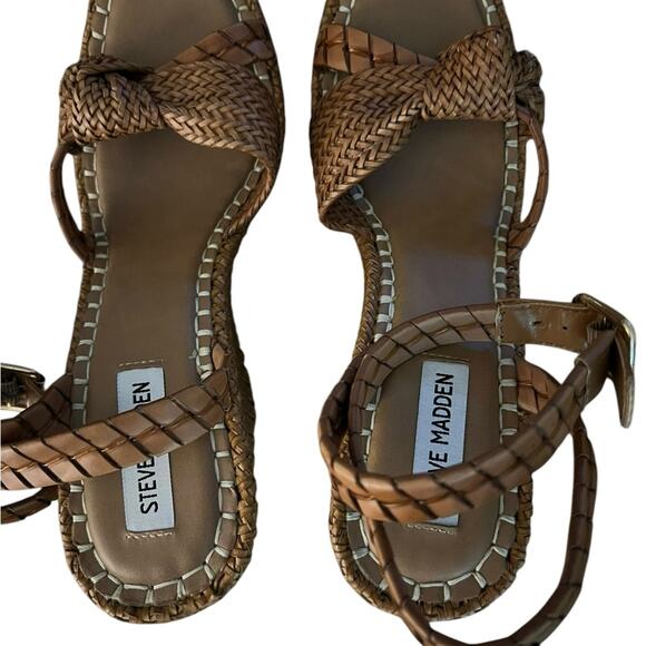 *NWOT Steve Madden Ylan Wedge Sandal in Cognac  – Sz 10 - Picture 6 of 8